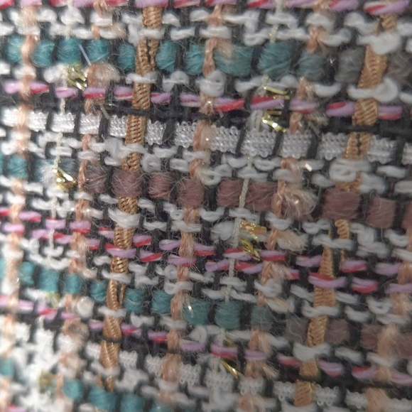 Brooks Brothers Gold, Pink & Green Boucle Tweed Pencil Skirt - Picture 4 of 7